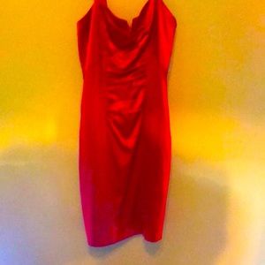 Red Satin Cocktail Dress by Newport News